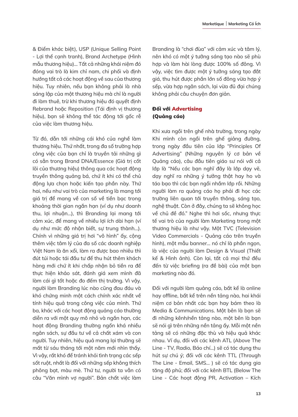 Marketique - Marketing Có Ích - 50 Bài Học Ước Gì Mình Biết Khi Bắt Đầu Sự Nghiệp Marketing Tại Việt Nam - Trung Anh Ôn (Táo)