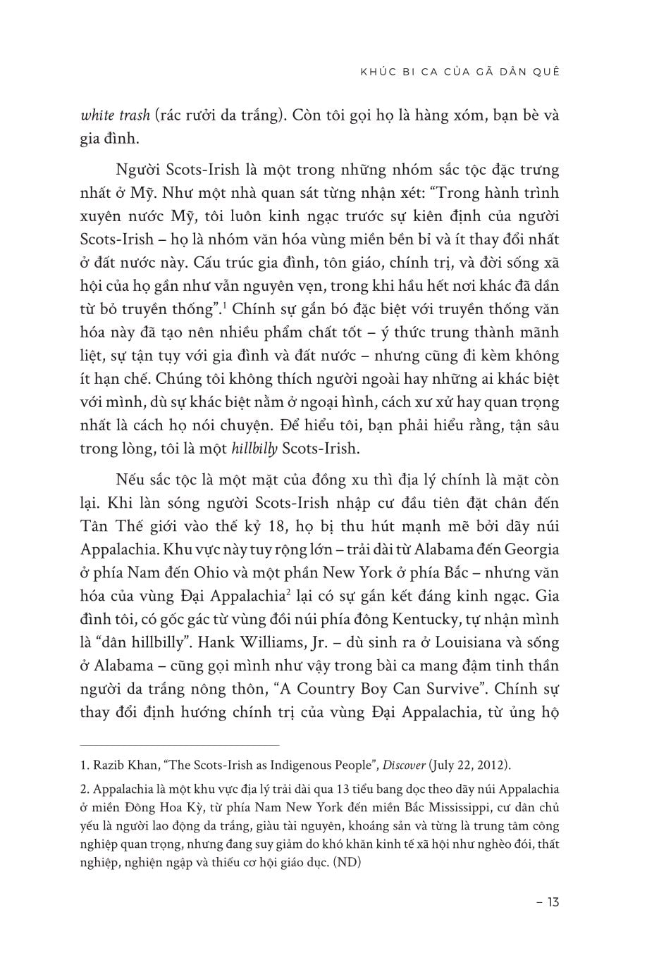 Khúc Bi Ca Của Gã Dân Quê - Hồi Ức Về Một Gia Đình Và Một Nền Văn Hóa Trong Cơn Khủng Hoảng - J.D. Vance