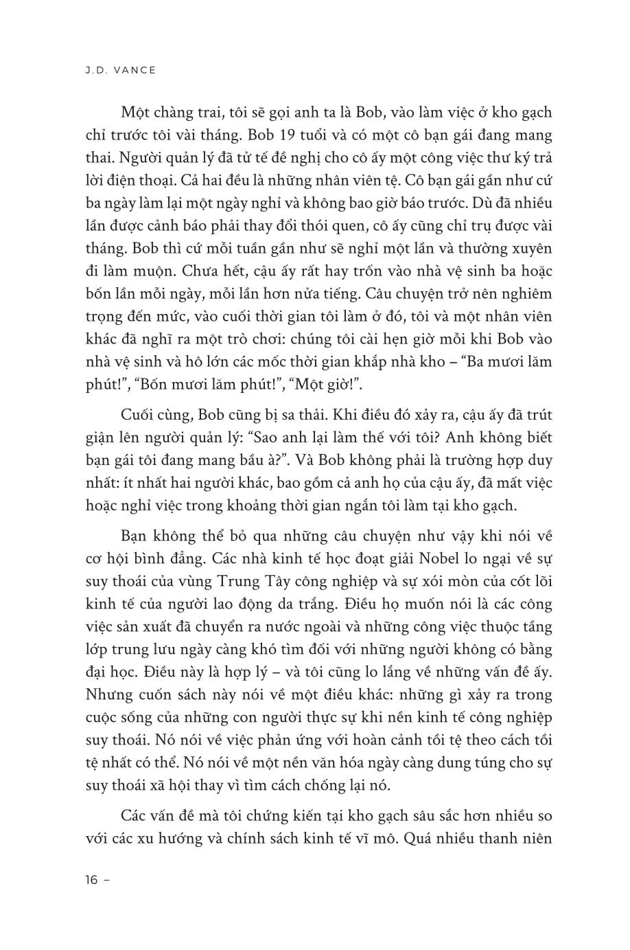 Khúc Bi Ca Của Gã Dân Quê - Hồi Ức Về Một Gia Đình Và Một Nền Văn Hóa Trong Cơn Khủng Hoảng - J.D. Vance