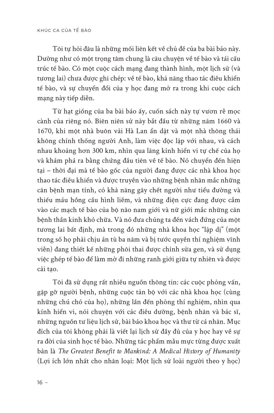 Khúc Ca Của Tế Bào - Khám Phá Phần Tử Cơ Bản Của Sinh Vật Và Con Người Mới - Siddhartha Mukherjee