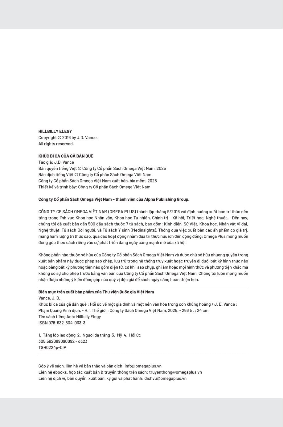 Khúc Bi Ca Của Gã Dân Quê - Hồi Ức Về Một Gia Đình Và Một Nền Văn Hóa Trong Cơn Khủng Hoảng - J.D. Vance