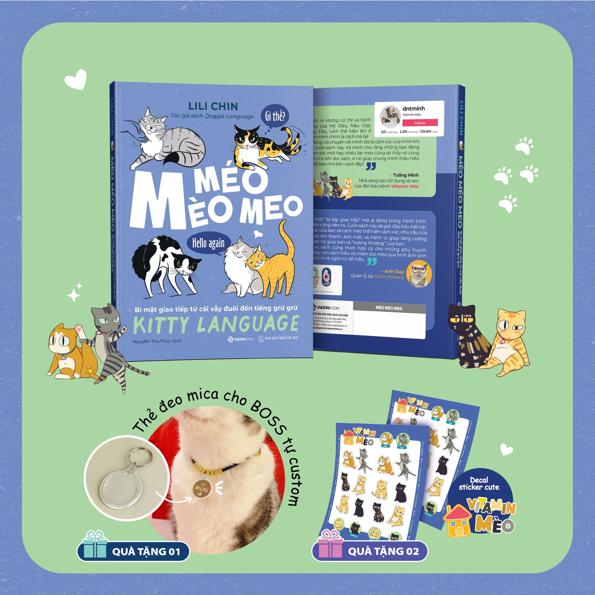 Mèo Méo Meo - Bí Mật Giao Tiếp Từ Cái Vẫy Đuôi Đến Tiếng Grừ Grừ - LiLi Chin