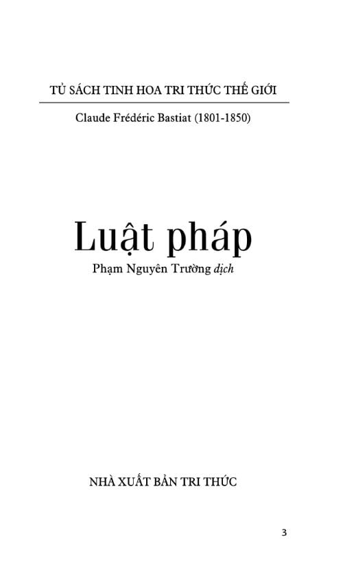 Luật Pháp - Claude – Frédéric Bastiat