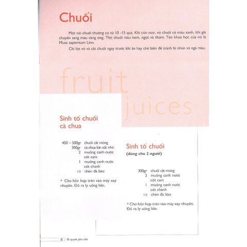  Bí Quyết Pha Chế Sinh Tố & Nước ép Trái Cây 