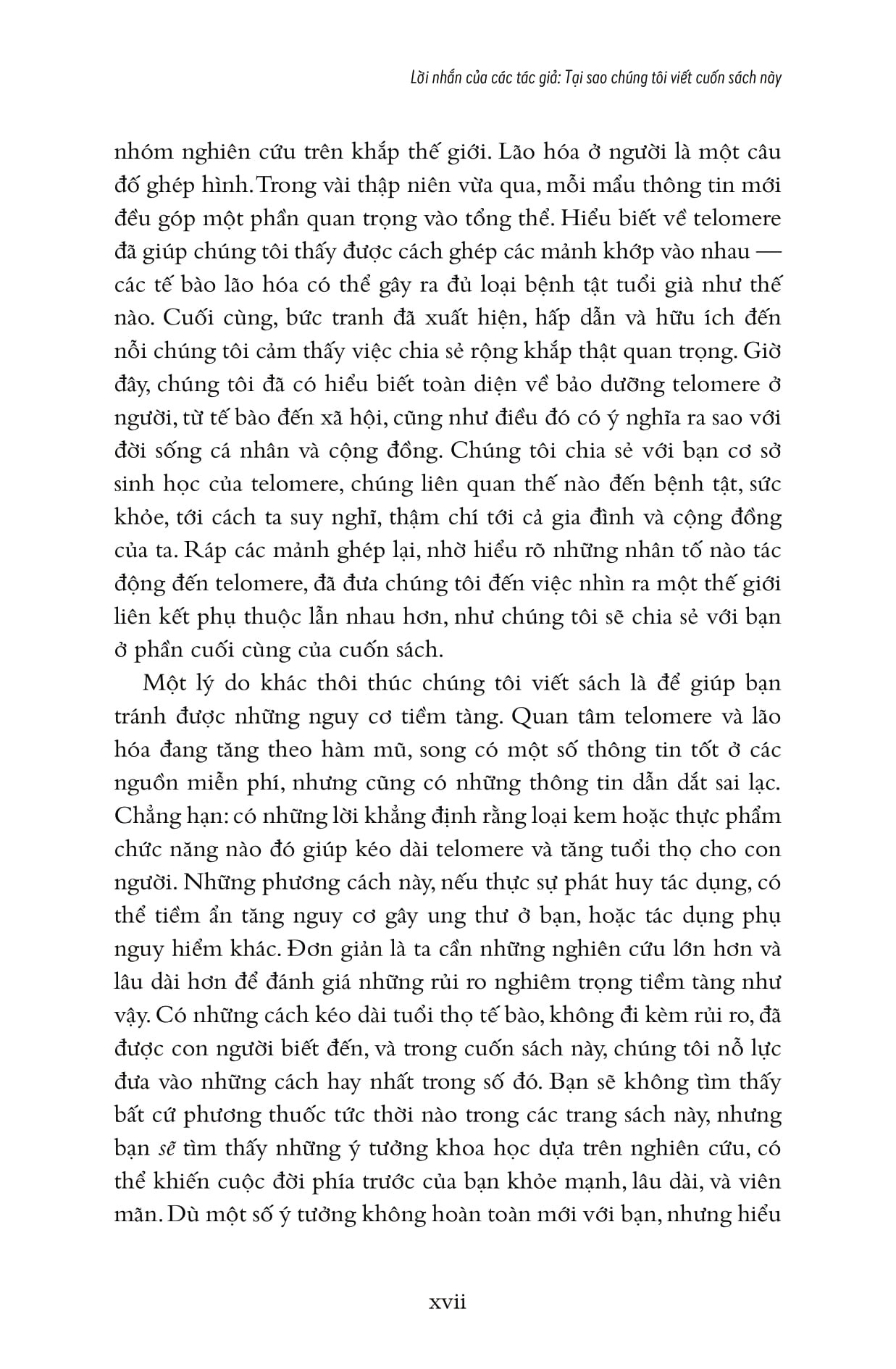 Hiệu Ứng Telomere: Giải Pháp Đột Phá Để Sống Trẻ, Khỏe, Và Ngăn Ngừa Lão Hóa - Elizabeth Blackburn, Elissa Epel