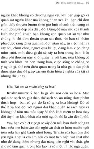  Đôi Điều Cần Suy Ngẫm - J. Krishnamurti 