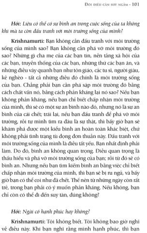  Đôi Điều Cần Suy Ngẫm - J. Krishnamurti 
