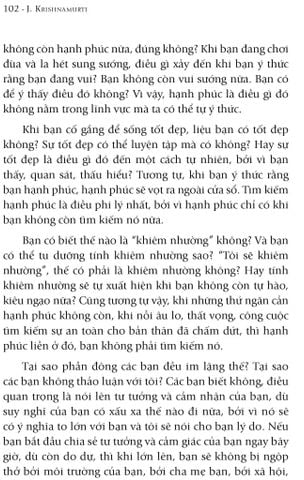  Đôi Điều Cần Suy Ngẫm - J. Krishnamurti 