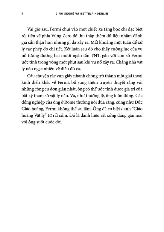 Khoa Học Khám Phá: Giáo Hoàng Vật Lý - Enrico Fermi Và Sự Ra Đời Của Thời Đại Nguyên Tử - Gino Segre, Bettina Hoerlin