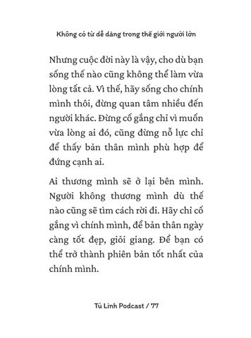 Không Có Từ Dễ Dàng Trong Thế Giới Người Lớn (Khổ Nhỏ) - Tú Linh Podcast 