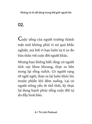  Không Có Từ Dễ Dàng Trong Thế Giới Người Lớn (Khổ Nhỏ) - Tú Linh Podcast 