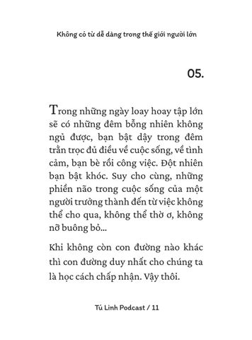  Không Có Từ Dễ Dàng Trong Thế Giới Người Lớn (Khổ Nhỏ) - Tú Linh Podcast 