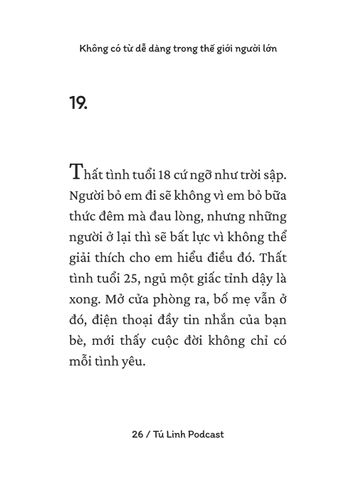  Không Có Từ Dễ Dàng Trong Thế Giới Người Lớn (Khổ Nhỏ) - Tú Linh Podcast 