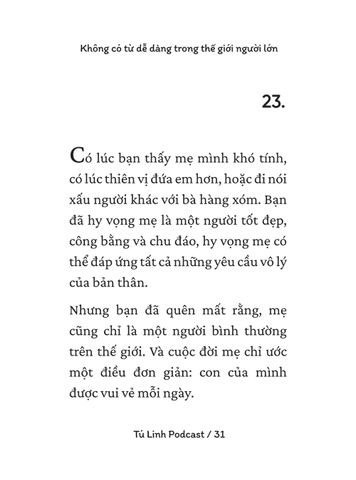  Không Có Từ Dễ Dàng Trong Thế Giới Người Lớn (Khổ Nhỏ) - Tú Linh Podcast 