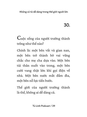  Không Có Từ Dễ Dàng Trong Thế Giới Người Lớn (Khổ Nhỏ) - Tú Linh Podcast 