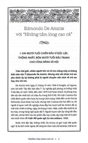  Những Tấm Lòng Cao Cả (Sách Kỉ Niệm 65 Năm) - Văn Học Ý - Tác Phẩm Chọn Lọc - Admondo De Amicis 