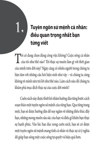  Tuyên Ngôn Sứ Mệnh Cuộc Đời - Hành Trình Tìm Mục Đích, Chọn Mục Tiêu Và Đạt Được Ước Mơ - Stephen R. Covey 