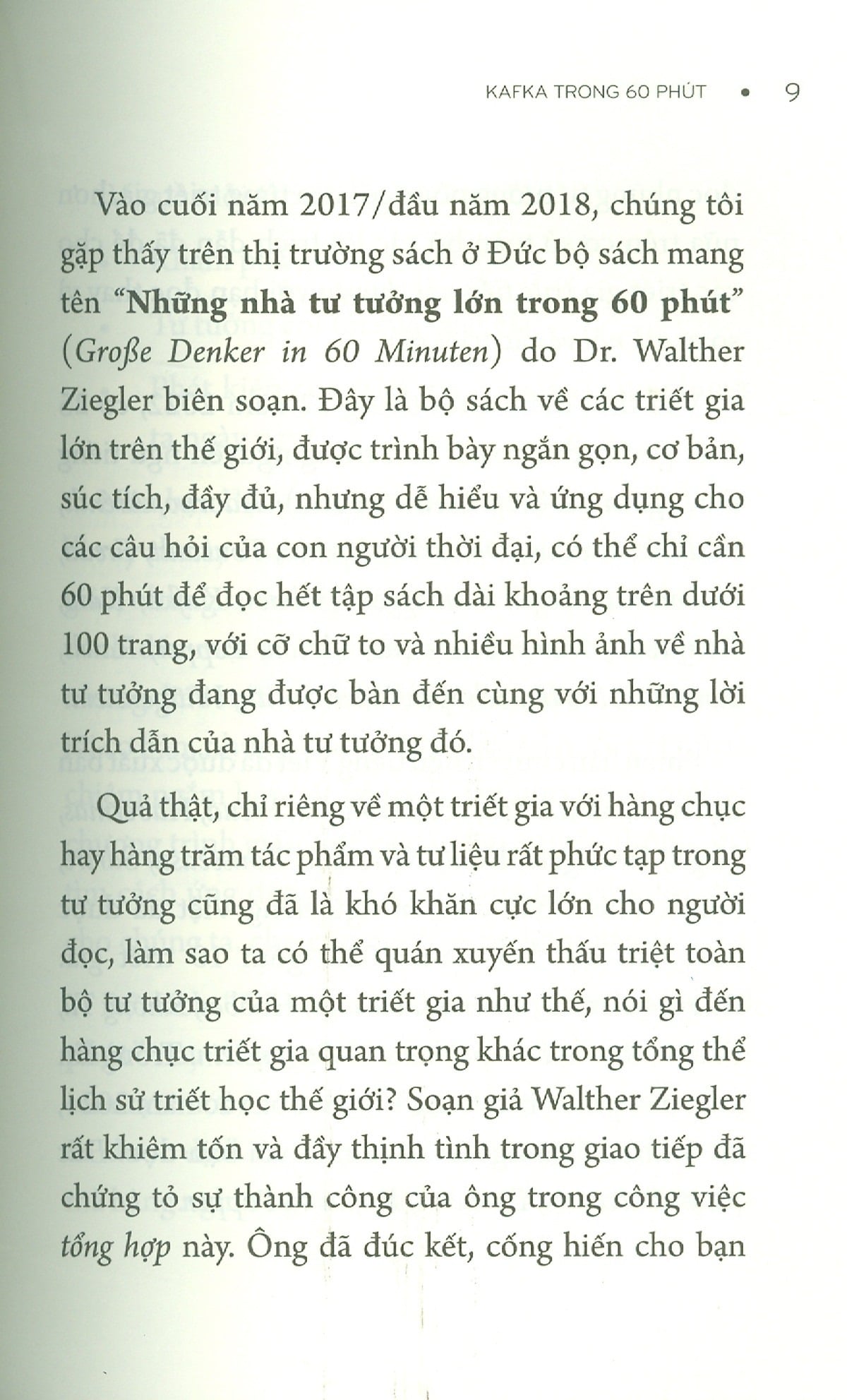 Những Nhà Tư Tưởng Lớn - Kafka Trong 60 Phút - Walther Ziegler