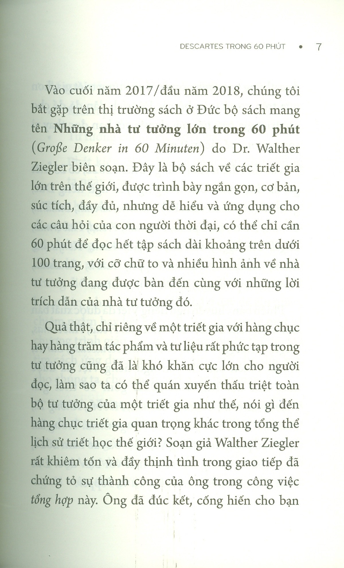 Những Nhà Tư Tưởng Lớn - Descartes Trong 60 Phút  - Walther Ziegler