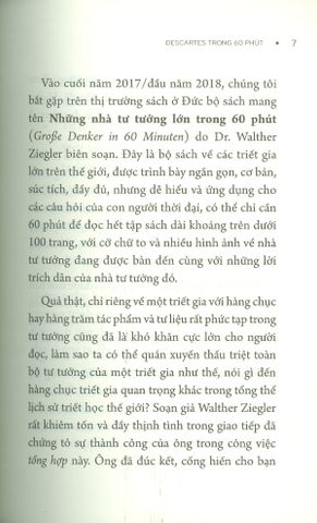  Những Nhà Tư Tưởng Lớn - Descartes Trong 60 Phút  - Walther Ziegler 