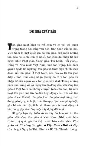  Tôn Giáo Và Đời Sống Tôn Giáo Ở Việt Nam – Hỏi Và Đáp - Đỗ Thị Thanh HươngNguyễn Thái Bình 