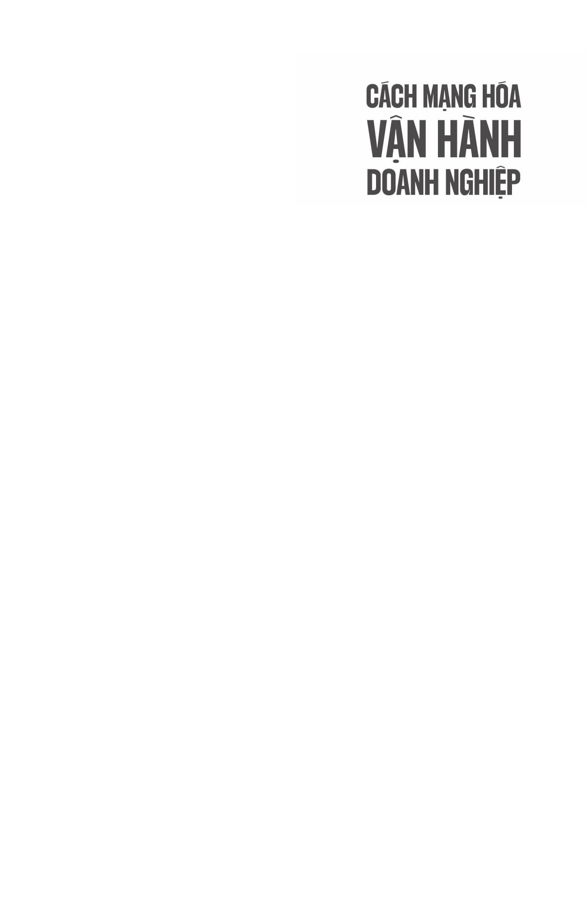 Cách Mạng Hóa Vận Hành Doanh Nghiệp - Revolutionizing Business Operations - Tony Saldanha and Filippo Passerini