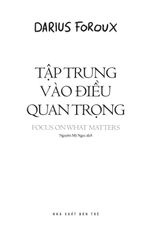 Tập Trung Vào Điều Quan Trọng - Focus On What Matters - Darius Foroux