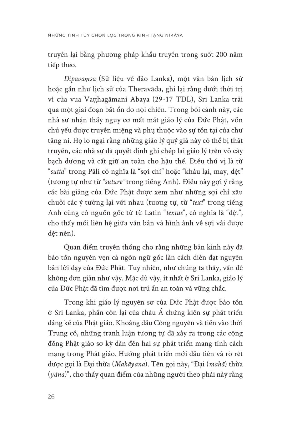 Những Tinh Túy Chọn Lọc Trong Kinh Tạng Nikāya - 
Glenn Wallis