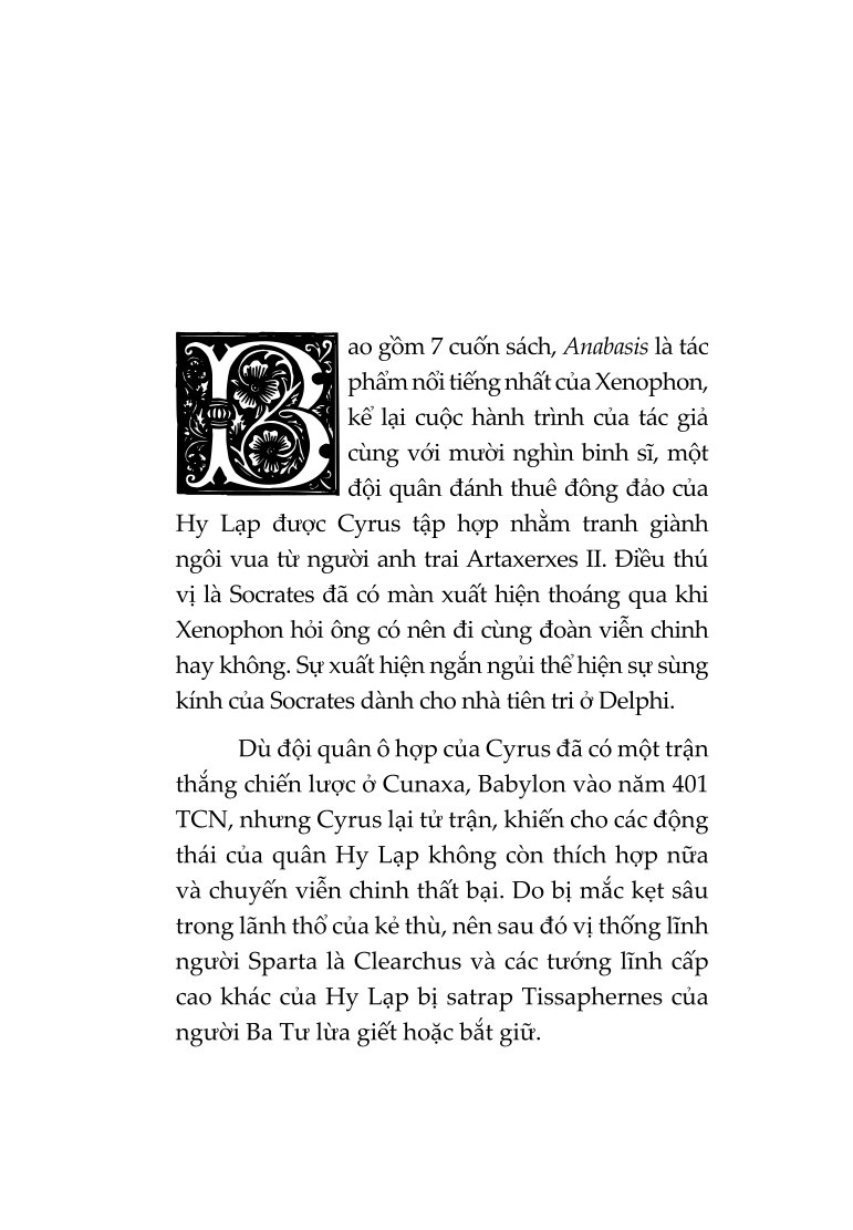 Anabasis : Hồi Ký Viễn Chinh Xứ Ba Tư - Xenophon