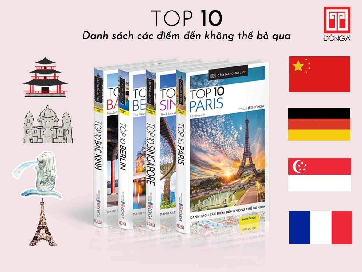 Combo 4 Quyển: Cẩm Nang Du Lịch Top 10 (Singapore + Paris + Berlin + Bắc Kinh) - DK
