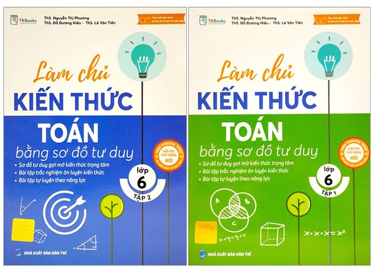 Combo 2 Quyển Làm Chủ Kiến Thức Toán Bằng Sơ Đồ Tư Duy Lớp 6 (Tập 1+ 2) - Nhiều Tác Giả