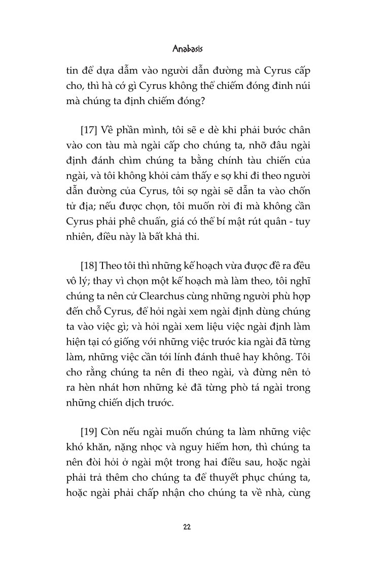Anabasis : Hồi Ký Viễn Chinh Xứ Ba Tư - Xenophon