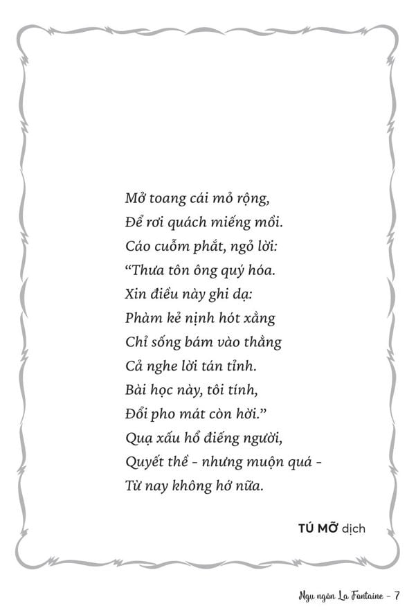 Ngụ Ngôn La Fontaine - Văn Học Pháp - Tác Phẩm Chọn Lọc - Jean De La Fontaine