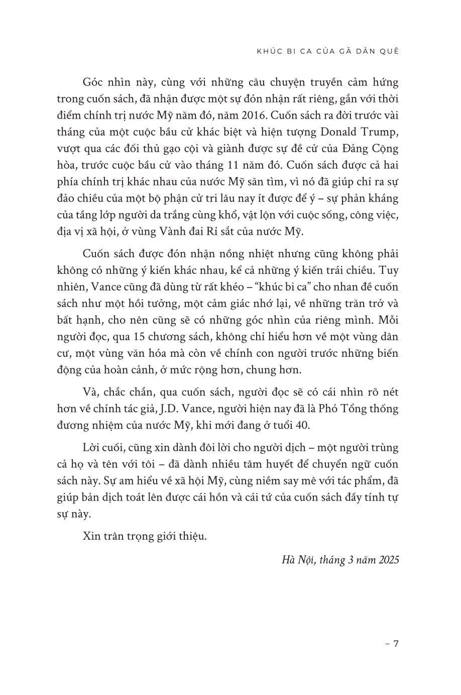 Khúc Bi Ca Của Gã Dân Quê - Hồi Ức Về Một Gia Đình Và Một Nền Văn Hóa Trong Cơn Khủng Hoảng - J.D. Vance