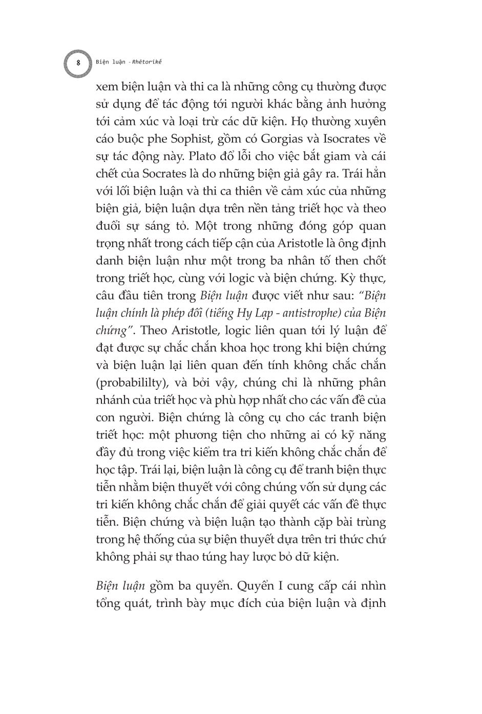 Biện Luận - Rhētorikḗ. Tác Phẩm Triết Học Kinh Điển - Aristotle