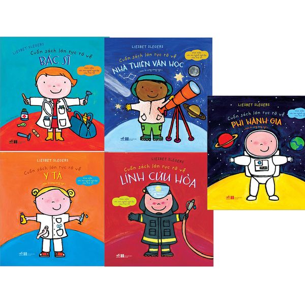  Combo 5 Cuốn Sách Lớn Rực Rỡ Về Nghề Nghiệp (Nhà Thiên Văn Học + Phi Hành Gia + Lính Cứu Hỏa + Y Tá + Bác Sĩ) 