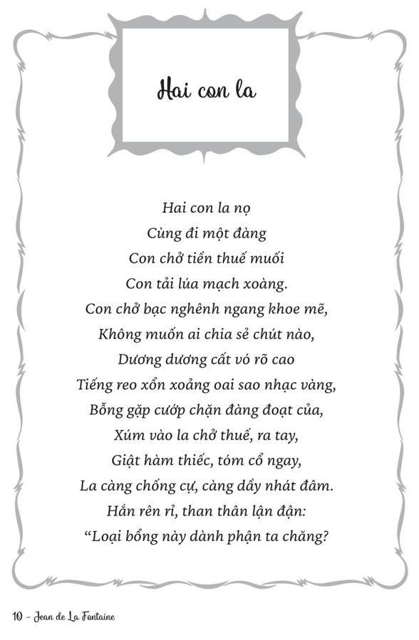 Ngụ Ngôn La Fontaine - Văn Học Pháp - Tác Phẩm Chọn Lọc - Jean De La Fontaine