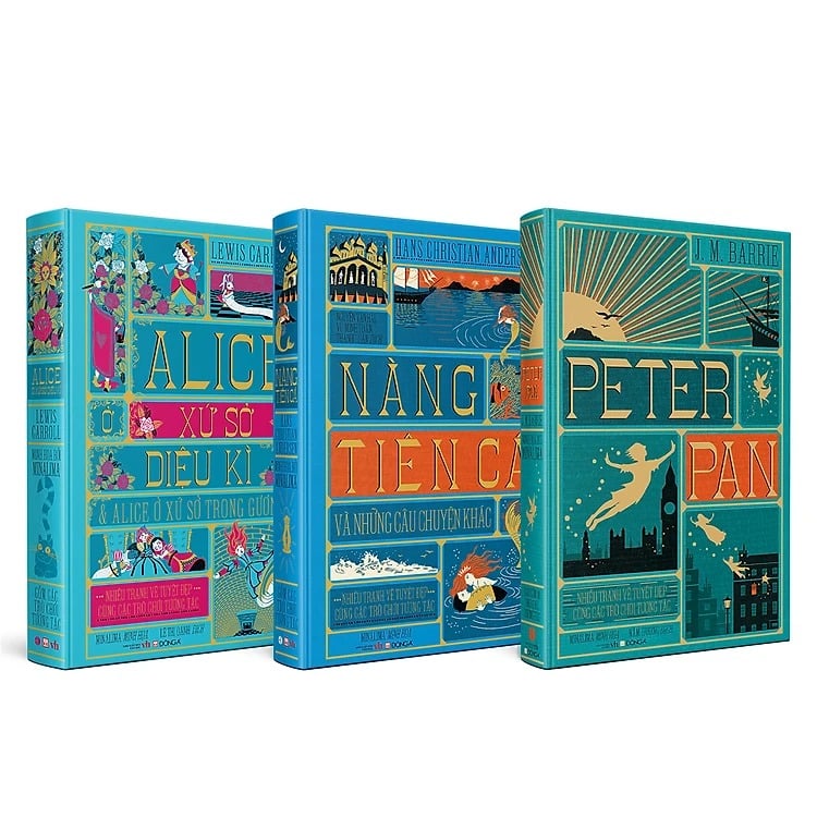 Combo 3 Quyển Văn Học Kinh Điển Minh Họa Bởi Minalima ( Peter Pan + Nàng Tiên Cá + Alice Ở Xứ Sở Diệu Kì ) - J. M. Barrie, Lewis Carroll, Hans Christian Andersen