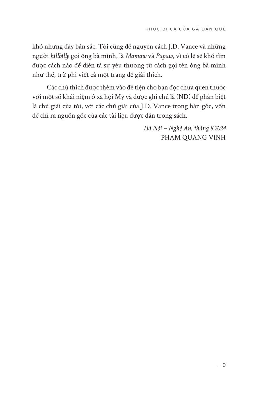Khúc Bi Ca Của Gã Dân Quê - Hồi Ức Về Một Gia Đình Và Một Nền Văn Hóa Trong Cơn Khủng Hoảng - J.D. Vance