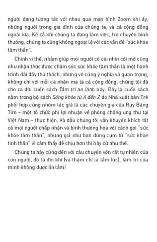  Sống Khỏe Từ A Đến Z - Tâm Trí An Lành - 
TS. Trịnh Vạn Ngữ, ThS. Nguyễn Võ Huệ Anh 