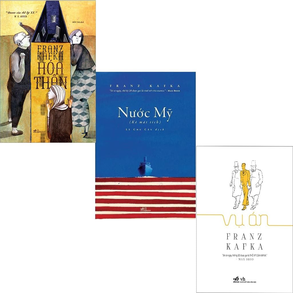  Combo 3 Quyển Franz Kafka (Hóa Thân + Vụ Án + Nước Mỹ - Kẻ Mất Tích) 