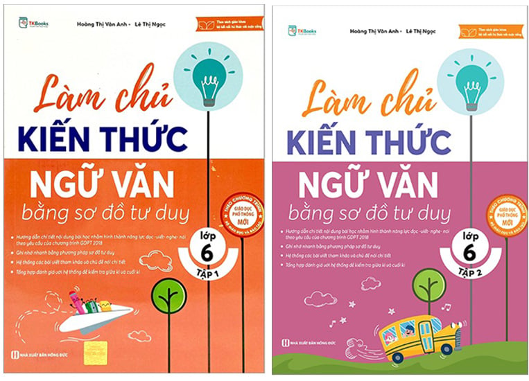 Combo 2 Quyển Làm Chủ Kiến Thức Ngữ Văn Bằng Sơ Đồ Tư Duy Lớp 6 (Tập 1 + 2) - Hoàng Thị Vân Anh – Lê Thị Ngọc