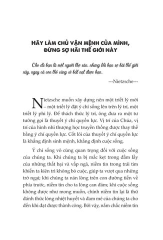  Tôi Luyện Nên "Quả Tim Thép": Hoặc Là Bạn Cưỡi Lên Vận Mệnh, Hoặc Là Để Vận Mệnh Cưỡi Cổ Bạn - Friedrich Nietzsche - Diệp Châu 