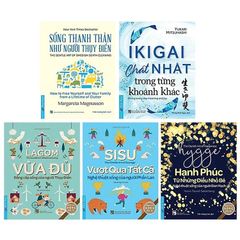 Combo 5 Quyển Phong Cách Sống (SiSu - Vượt Qua Tất Cả + IKIGAI - Chất Nhật Trong Từng Khoảnh Khắc + Vừa Đủ - Đẳng Cấp Sống Của Người Thụy Điển + Sống Thanh Thản Như Người Thụy Điển + Hygge - Hạnh Phúc Từ Những Điều Nhỏ Bé)