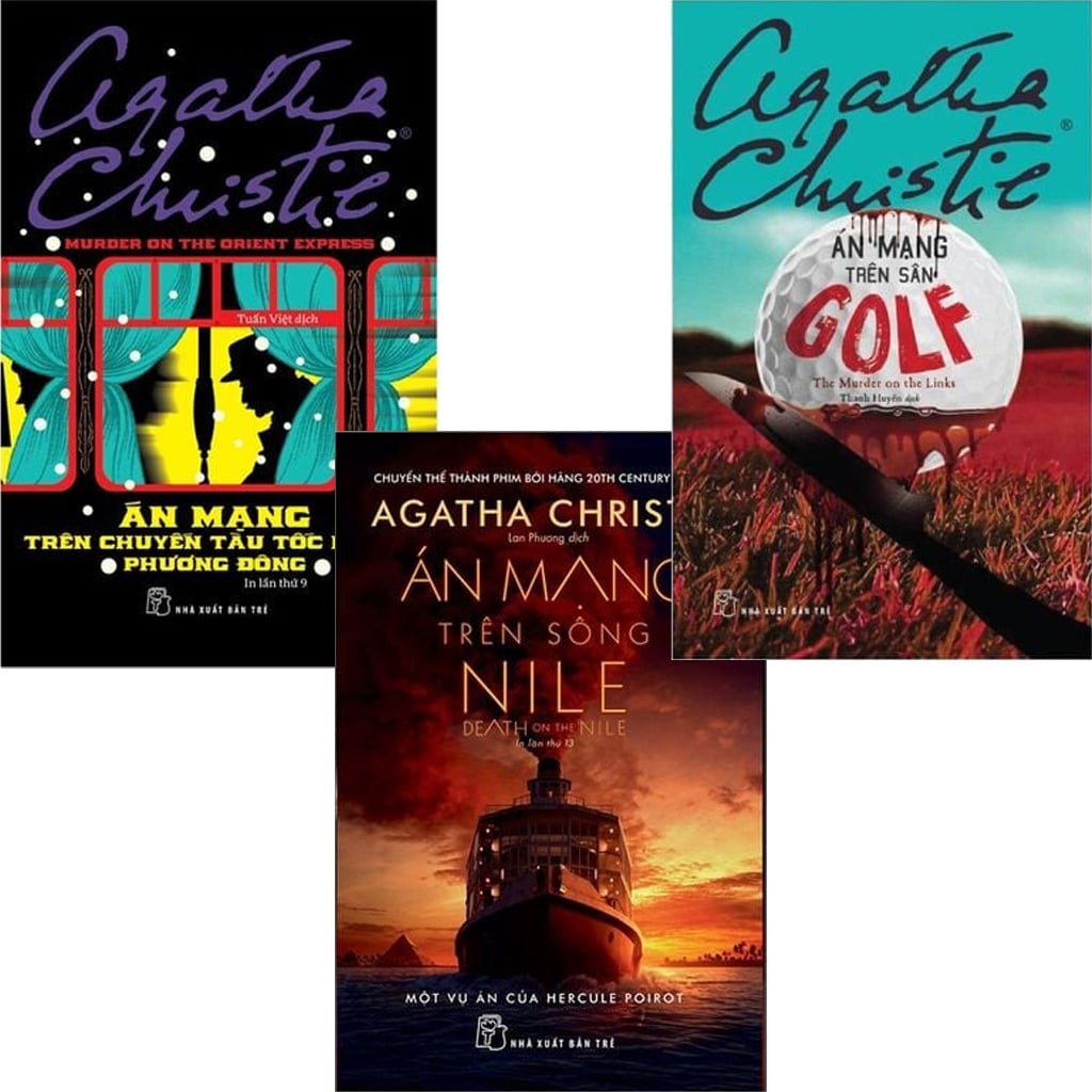 Combo 3 Quyển Của Tác Giả Agatha Christie Về Án Mạng ( Trên Sân Golf + Trên Sông Nile  + Trên Chuyến Tàu Tốc Hành Phương Đông ) - Agatha Christie