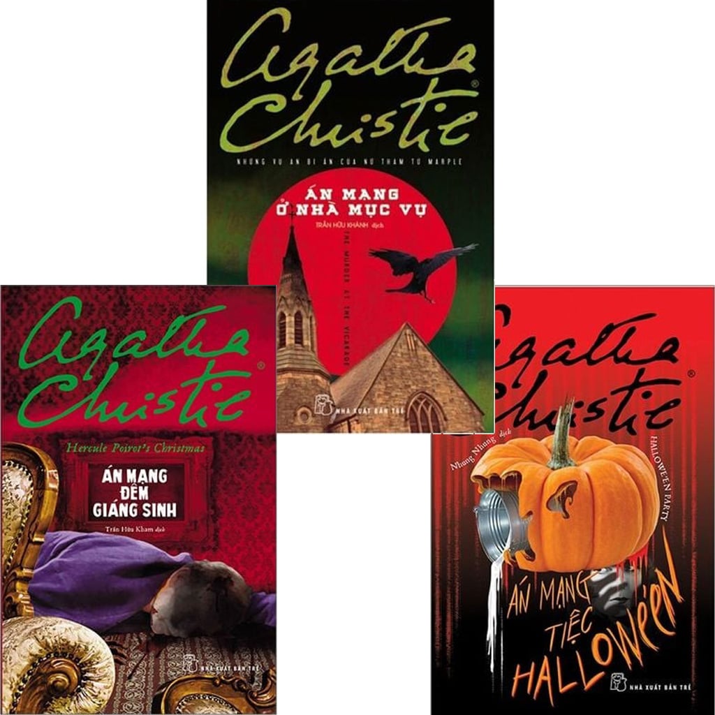 Combo 3 Quyển Của Tác Giả Agatha Christie Về Án Mạng ( Đêm Giáng Sinh + Ở Nhà Mục Vụ + Tiệc Halloween ) - Agatha Christie