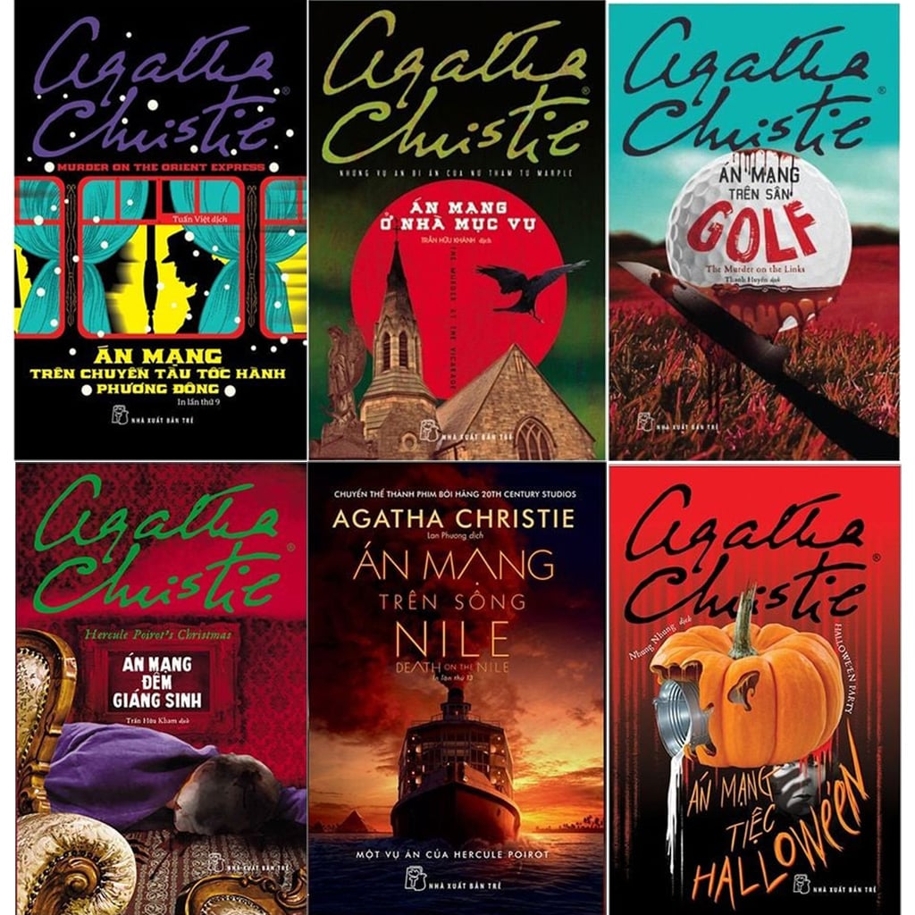 Combo 6 Quyển Của Tác Giả Agatha Christie Về Án Mạng ( Đêm Giáng Sinh + Ở Nhà Mục Vụ + Tiệc Halloween + Trên Sân Golf + Trên Sông Nile  + Trên Chuyến Tàu Tốc Hành Phương Đông ) - Agatha Christie