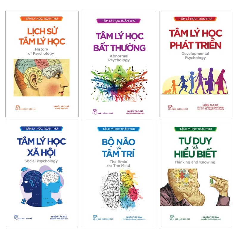 Bộ 6 Quyển Tâm Lý Học Toàn Thư Của NXB Trẻ ( Lịch Sử Tâm Lý Học + Tâm Lý Học Phát Triển + Tâm Lý Học Bất Thường + Tâm Lý Học Xã Hội + Bộ Não Và Tâm Trí + Tư Duy Và Hiểu Biết )
