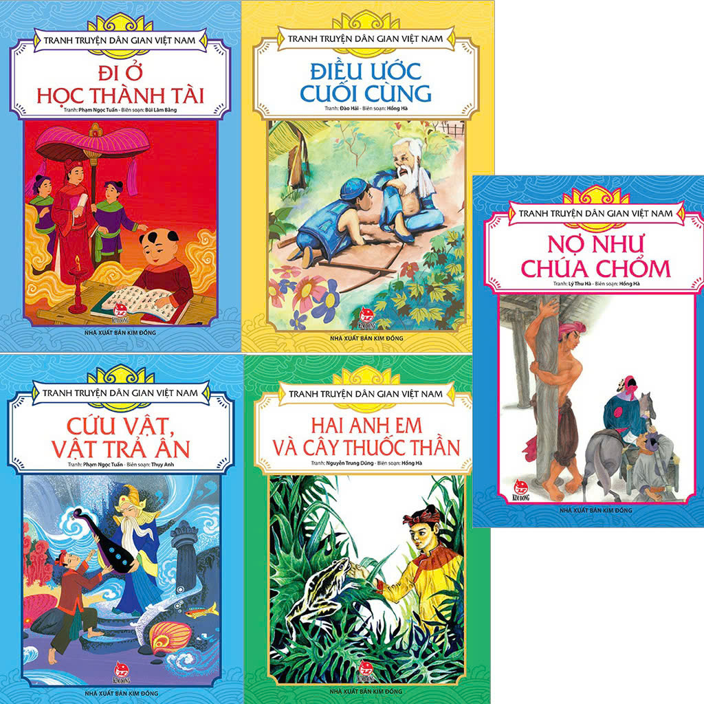 Combo 5 Quyển Tranh Truyện Dân Gian Việt Nam ( Cứu Vật, Vật Trả Ân + Đi Ở Học Thành Tài + Điều Ước Cuối Cùng + Hai Anh Em Và Cây Thuốc Thần + Nợ Như Chúa Chổm ) - Nhiều Tác Giả