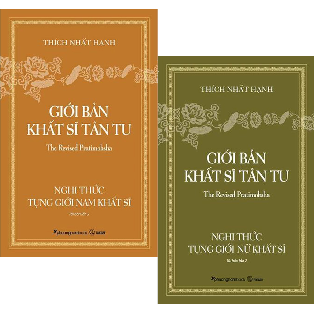 Combo 2 Quyển Giới Bản Khất Sĩ Tân Tu ( Nghi Thức Tụng Giới Nam Khất Sĩ + Nghi Thức Tụng Giới Nữ Khất Sĩ ) - Thích Nhất Hạnh